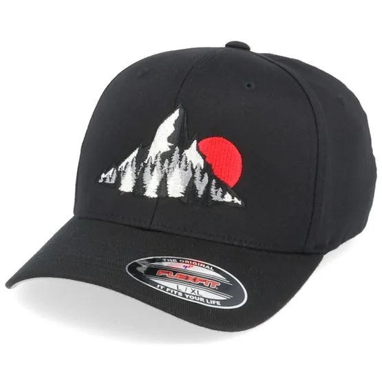 Wild Spirit - Svart flexfit Keps - Sun Down Hills Black Stretch Fit @ Hatstore
