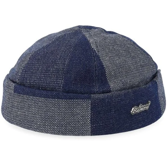 Balmoral Herren Blau Docker Mütze - Denim Docker Cap, Größe S (55 cm), Hochwertiges Denim Material, Blaues Design