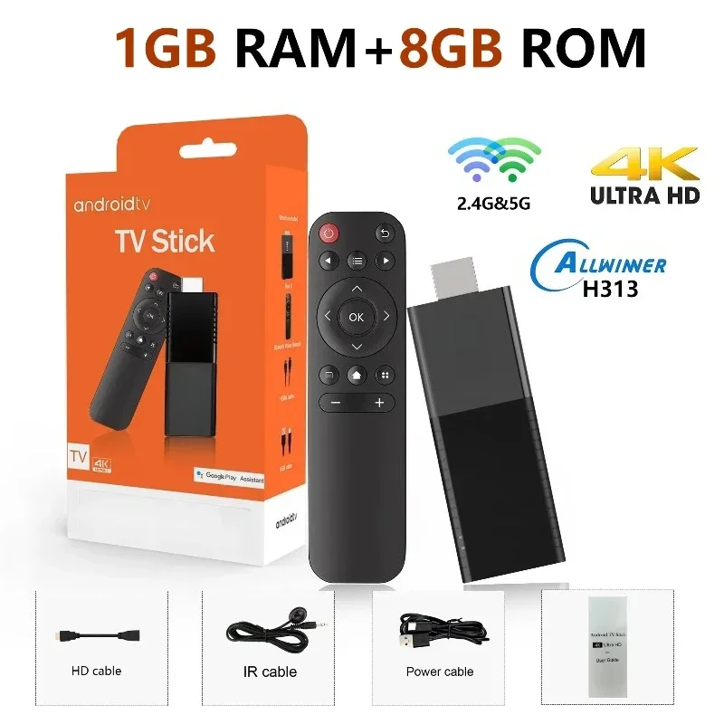 AliExpress - TVR3 8K HDR+ TV-Stick Android 15 2,4G&5G Wi-Fi Allwinner H313 Quad-Core Smart TV-Box Streaming-Media-Player Set-Top-Box IPTV