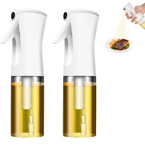 Madolie Sprøjte - 2 STK 200ml Glas Olivenolie Sprøjte, Olivenolie Sprayflaske, Air Fryer Køkken Gadget Tilbehør, Rapsolie Sprøjte