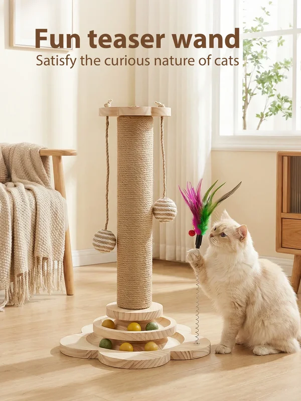 AliExpress - Katzenkratzbaum, Premium-Sisalseil-Kratzbaum mit Spielzeug, schützt Ihre Möbel, rutschfeste Basis für kleine Katzen und Kätzchen