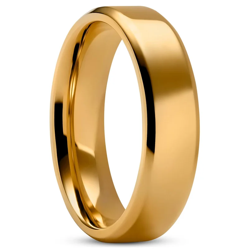 Anillo de titanio dorado Aesop Kash para hombres - Anillos de titanio
