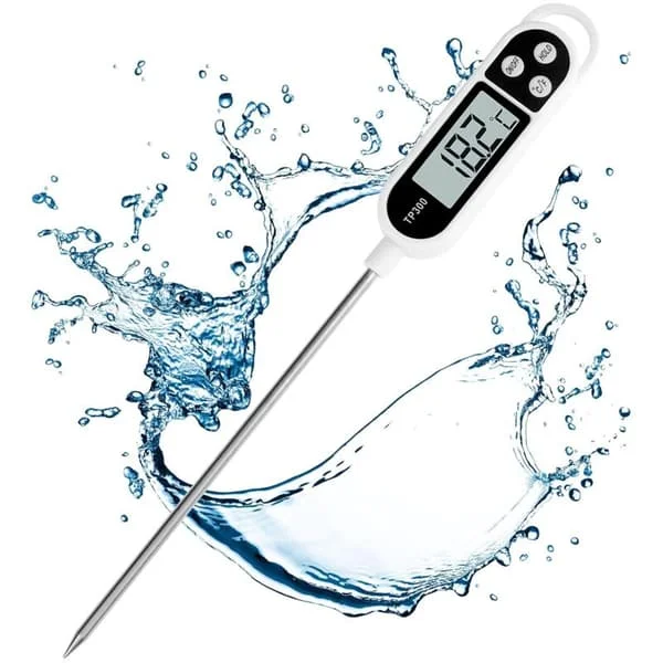 Kjøkkentermometer, digitalt termometer med lang sonde, øyeblikkelig avlesning koketermometer, kjøtttermometer for mat, kjøtt, olje, melk, W[HK]