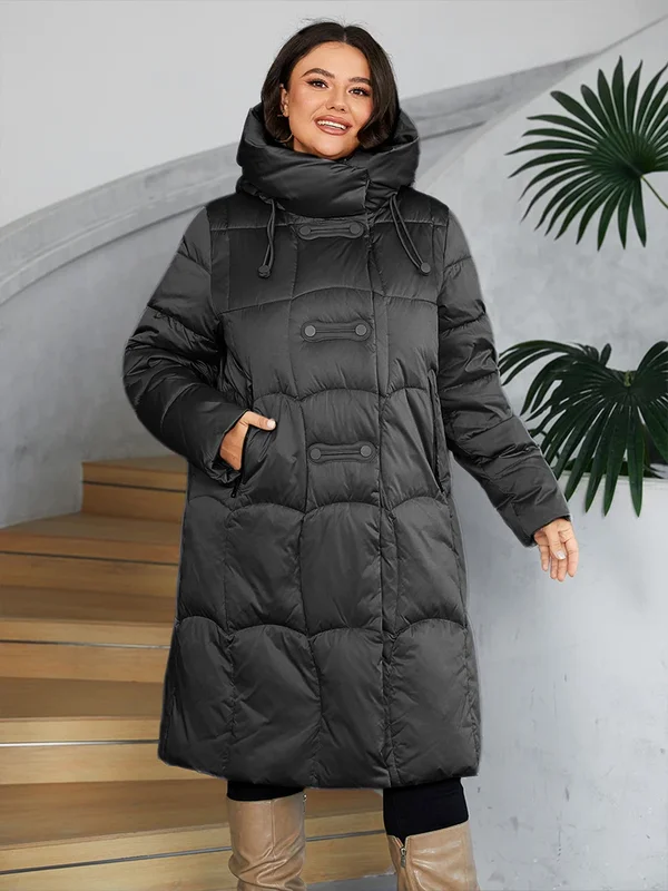 AliExpress - GASMAN 2024 Damen-Winter-Daunenjacke, lang, klassisches Design, Reißverschlusstasche, Damen, einfarbig, Mantel, Freizeit, Übergröße, 
