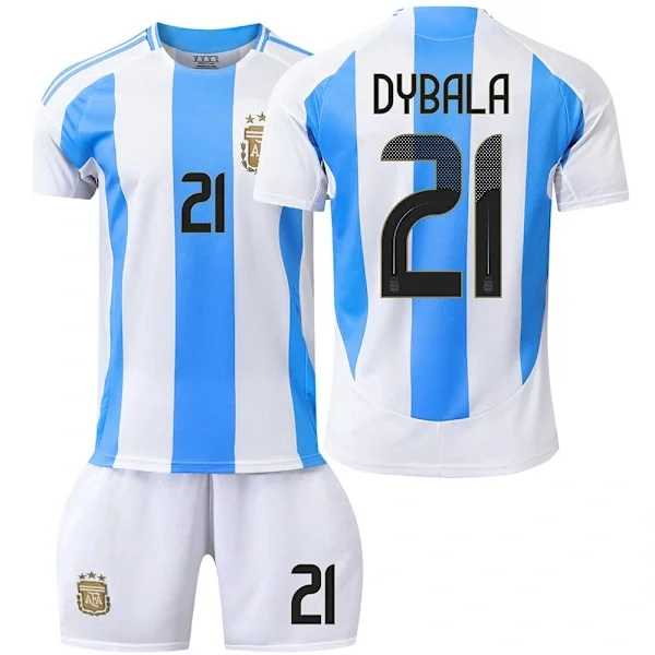 Fodboldtrøje 2024 Copa America Argentina Fodboldtrøje 10 Messi 11 Di Maria Voksne Børn Trøjesæt Hjemme 21_ma Hjemme 21 26