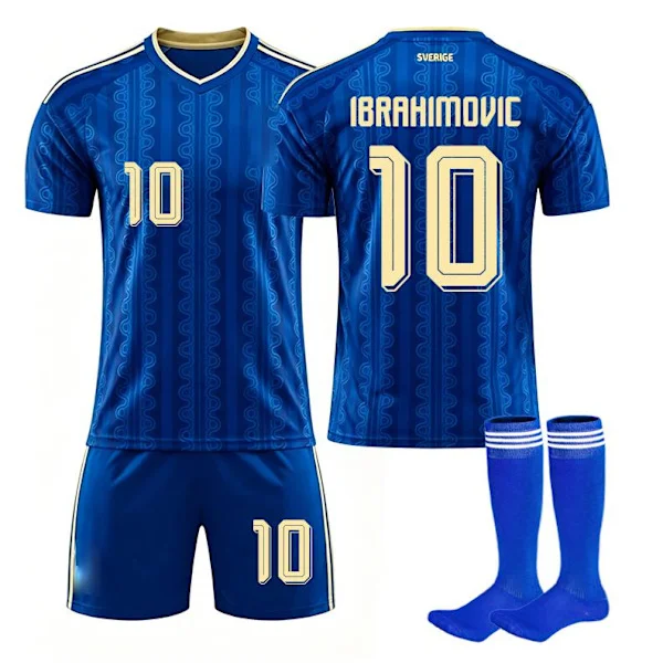 2026 World Cup Sweden Away Kit Kids Adult Football Jersey with Socks No.10 Ibrahimovic