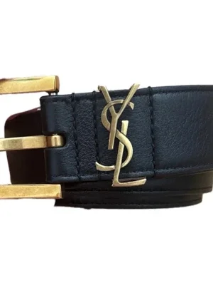 Svart skinnbälte från Yves Saint Laurent