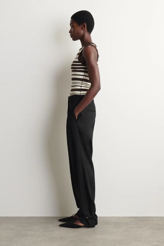 COS Women's Ribbed Cotton Tank Top in Brown