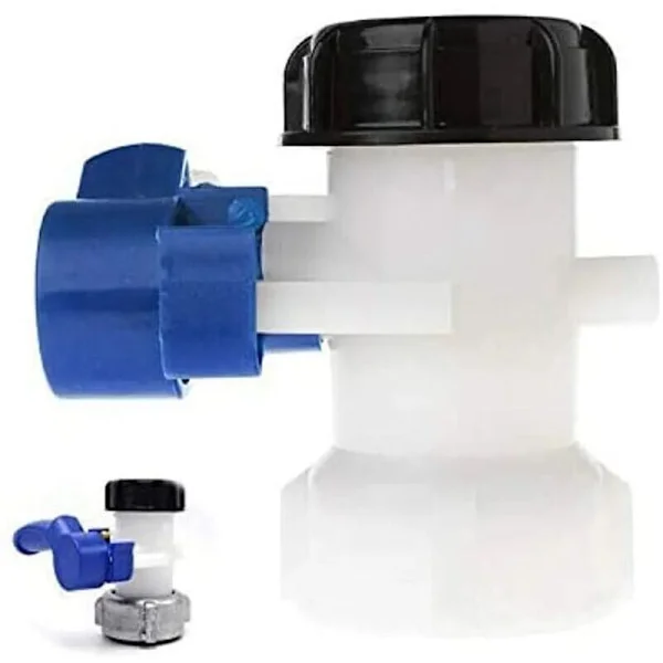 Udskiftning IBC DN50 sommerfugleventil vandtank med 75 mm S60x6 plast flydemøtrik til 1000 liter IBC tank (75 mm plast)