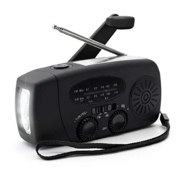 Vevradio med Solcell och Powerbank 2000 mAh - AM FM Nödradio för Krisberedskap