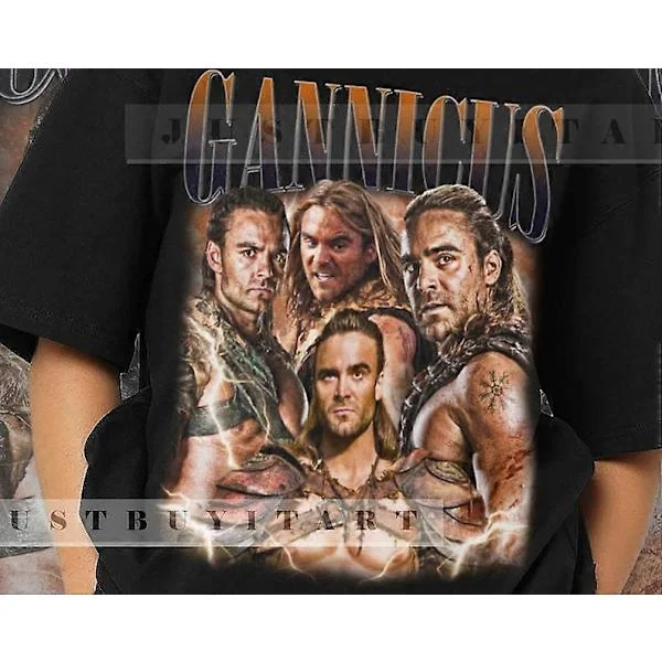 【NX】Limited Gannicus Shirt Present Grafisk T-shirt Skräckfilm T-shirt Vintage 90-tals Gannicus Shirt Unisex Skådespelare Karaktär Film FM83huhuhu172
