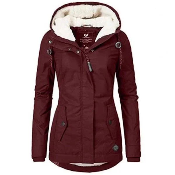 【XJ】 Waterproof Hooded Winter Jacket, Fleece Lined Cotton Jacket for Women Red Red L L Red