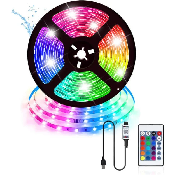 RGB LED-stripe USB 5M LED-stripe LED-lamper LED-lyssløyfer