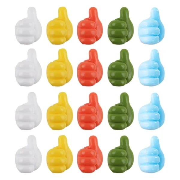 Thumb Wall Hooks Funny Cord Holders for Cables Thumbs Up Shape Wall Hooks Key Hook Holder Wall Hanger Key Hanger Random Color