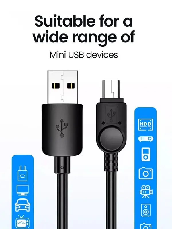 AliExpress - USB Mini T-poort kabel, snelladen, USB 2.0 naar Mini USB kabel, hoge snelheid dataoverdracht voor MP3 MP4 speler, auto DVR, GPS, digitale