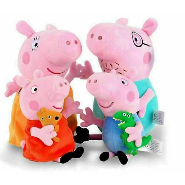 IC Greta Gris Figurer Mjuka Leksaker Pappa Mamma Greta Georg Gris Gosedjur Presenter_tfrf