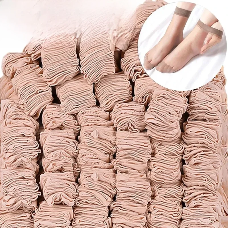AliExpress - 10pairs-50Pairs Transparante Zomer Sokken Ultradunne Vrouwen Nylon Dames Vrouwelijke Korte Enkel Meias Elastische Kristal Lente Zijde sox
