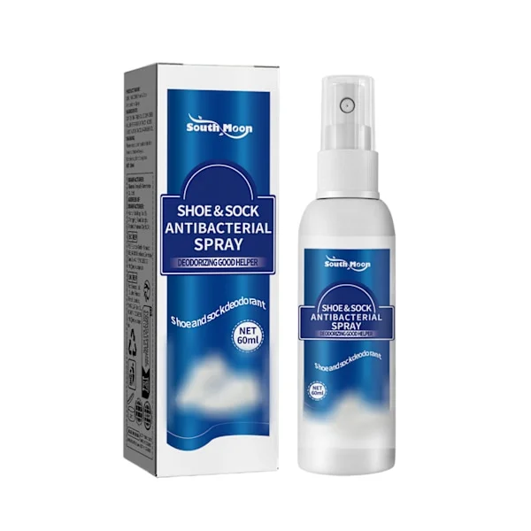 Deodoriserende spray til sko og sokker, renser svedige fødder, fjerner lugt, efterlader sko tørre og frisker skoskabet op.
