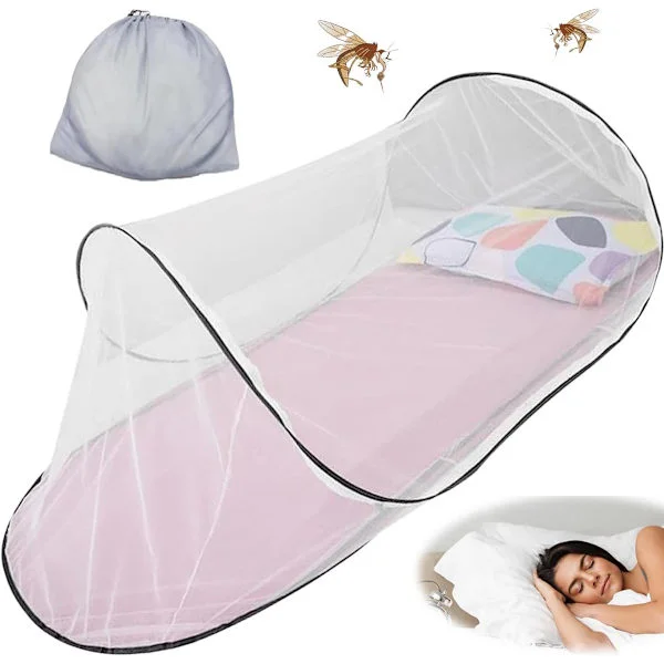 Ultralätt hopfällbart myggnät - pop-up resetält portabel camping familjesäng 200 x 80 56 cm_yu