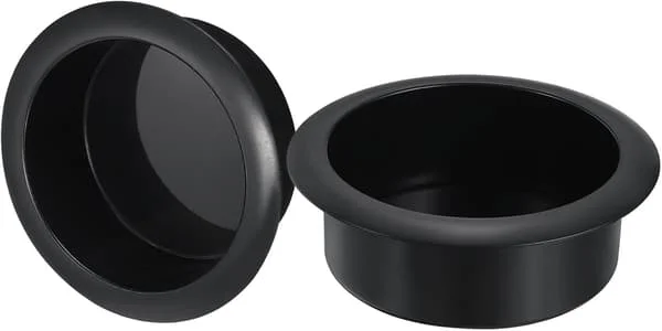 JamY Home 2 stk plastkopper, 1,38" x 4,25" drikkeholder for pokerbord, koppholder for sofa, båt, bil, marine, svart