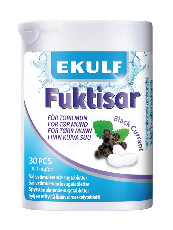 Ekulf Fuktisar Sugetabletter mot munntørrhet, 30 stk.