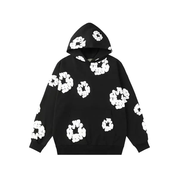 Denim Tears Hoodies Vintage Tryckt Hoodie Sweatshirt Casual Oversized Långärmad Streetwear Hooded Pullover