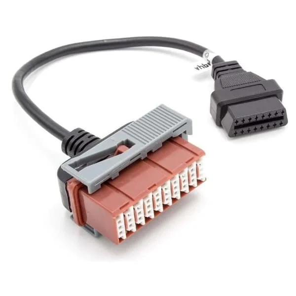 OBD2 - 30-pin to 16-pin adapter cable for OBD diagnostic device, suitable for older Peugeot, Citroen and PSA group models