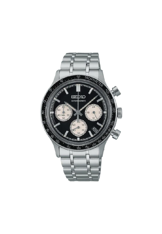 Seiko Classic Svart/stål, Metallband - Ssb479p1 Klockor Herr 39 mm