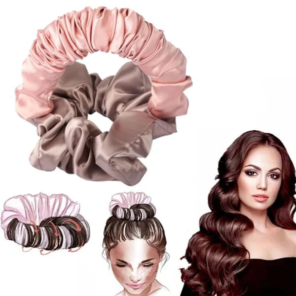 Heatless Hair Curler Headband Pink/Brown