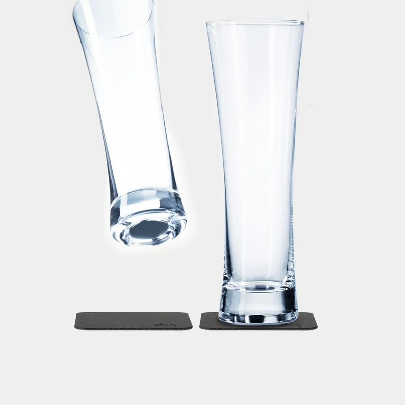 Magnetic crystal beer glasses Silwy Magnetic Crystal Glass Beer, transparent, 33 cl, 2-pack + magnetic coasters