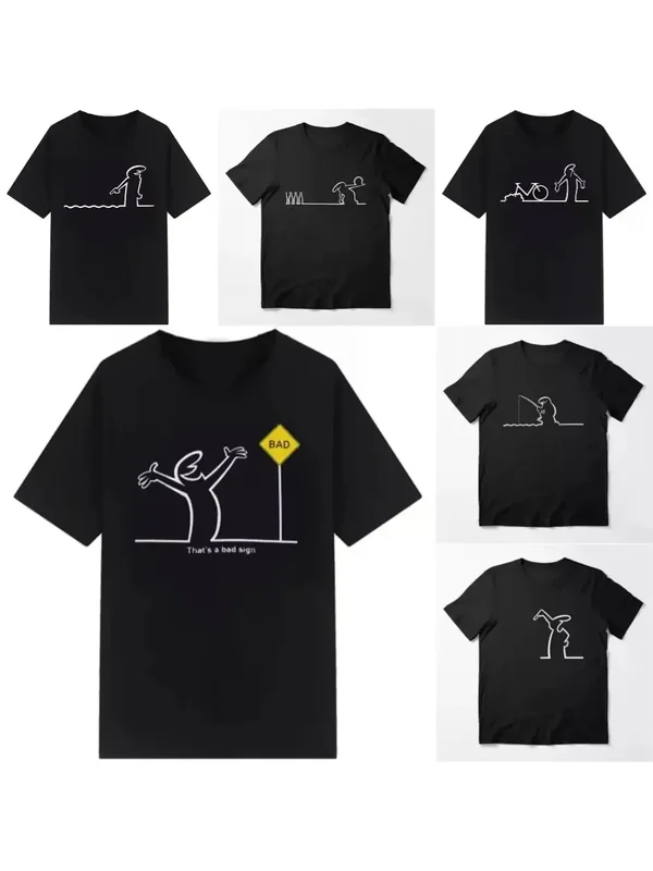 AliExpress - Osvaldo Cavandoli La Linea Cartoon-Print-T-Shirt für Herren und Damen, Unisex, Streetwear, modische T-Shirts, lässiges Hemd, Basic-Tops 