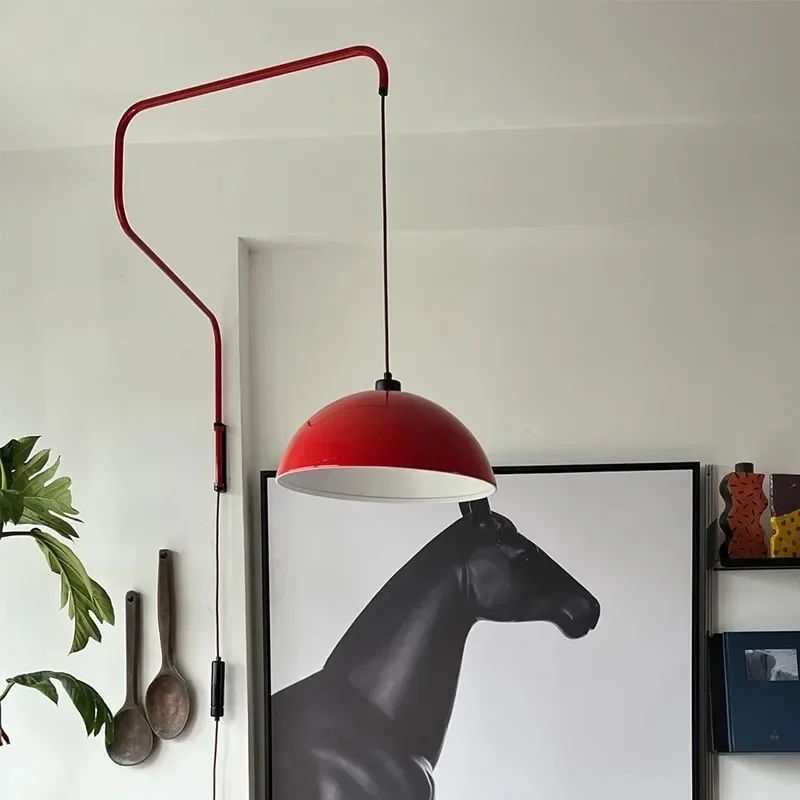 AliExpress - Vintage rote Wandlampe, lange Wand-Pendelleuchten, verstellbare Schwenkarm-Wandlampe für Schlafzimmer, Nachttisch, Wand-Leselampen