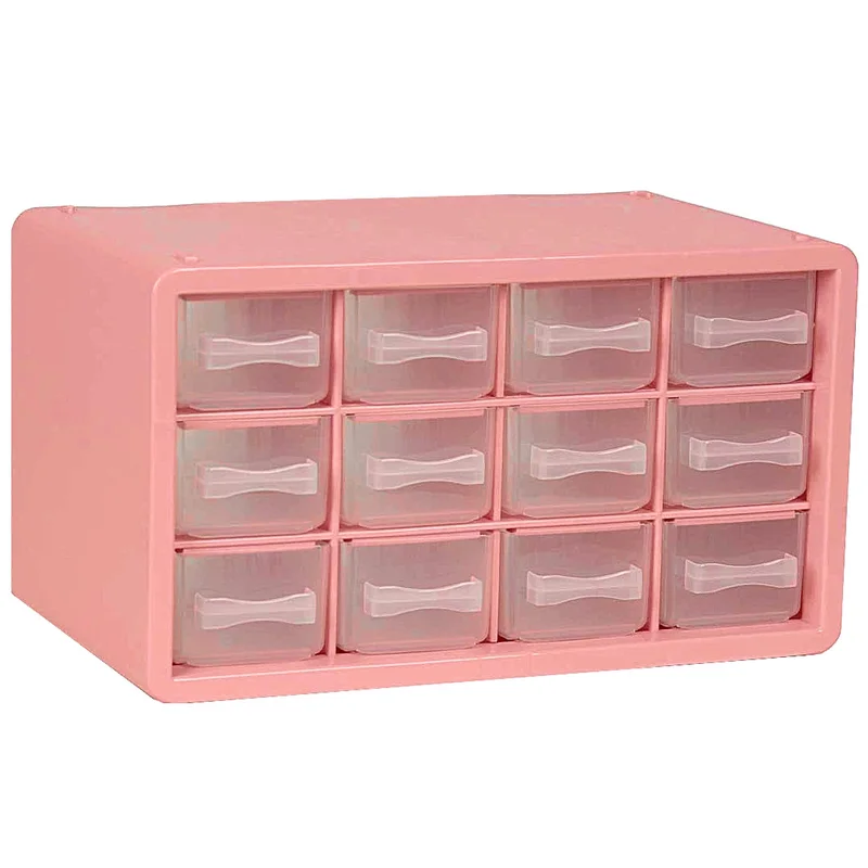 Raaco Oppbevaringskasse med 12 rom Dusty Rose
