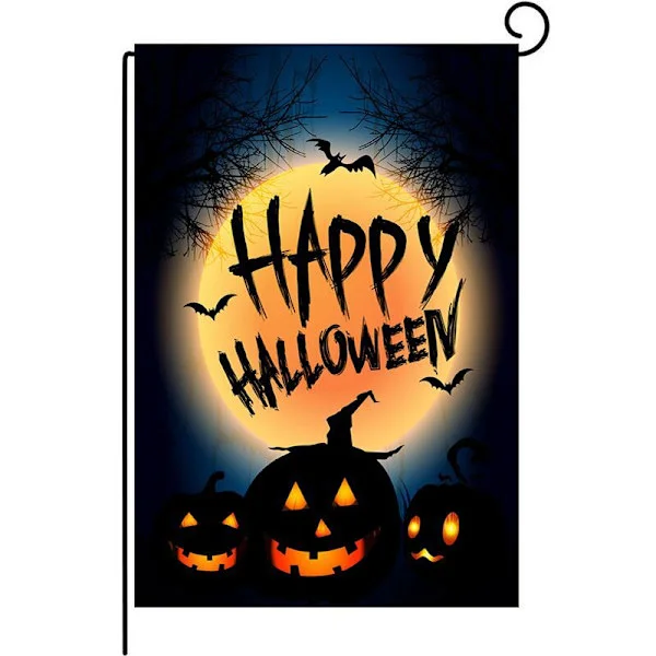 Halloween Dekor Halloween Dekor Halloween Dobbeltsidig Flagg Halloween Spøkelse Hageflagg Halloween Plenflagg