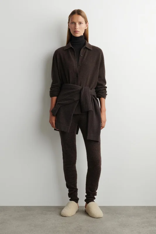 COS Femme Mules En Peau Lainée in Beige