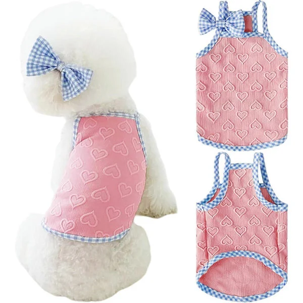 1 stk Hundesommerbeklædning Hvalp Hjerte Vest Skjorte Åndbar Kæledyr Ærmeløs Tank Top til Små Mellemstore Hunde Kat