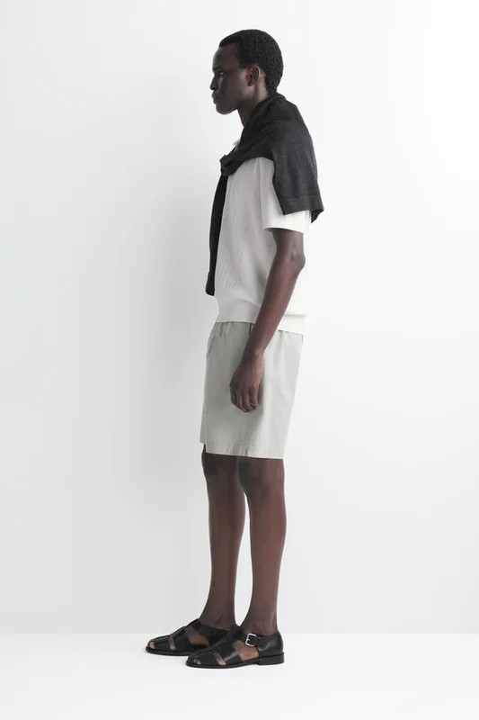 COS Men's Shorts In Cotone Elasticizzato in Grigio