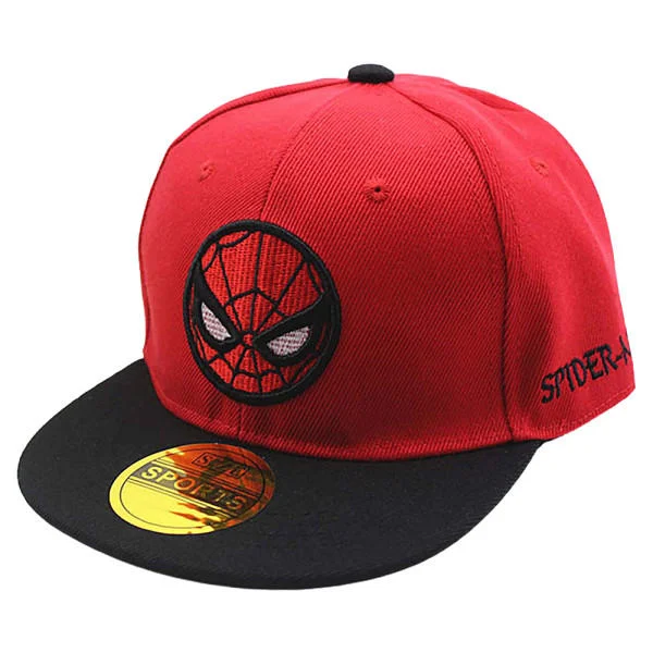 Hämähäkkimies poikien tyttöjen baseball-lippis snapback-urheilulakki lapsille, punainen (suositeltu päänympärys: 48-53 cm)