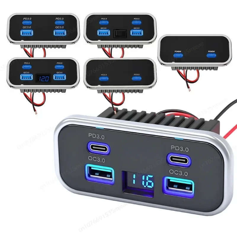AliExpress - NEUE 4-Port 12-24V RV USB Outlet Schnelle Auto Lade Dual PD3.0 Dual QC3.0 Buchse wand Halterung Ladegerät Zubehör für Bus Boot Lkw
