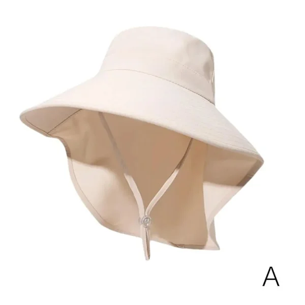 Solhatt med bred brem for kvinner Anti-UV-beskyttelse Tur- og fiskehatt Sammenleggbar Sommer Ensfarget Strandhatt Halsbeskyttelse Solkrem (D) farge 