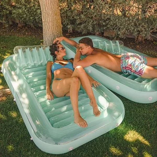 Joy Giant Inflatable Floating Lounger for Pool, Sunbed, Inflatable Sun Mattress, Can Be Used Outdoors, in the Garden, in the Backyard