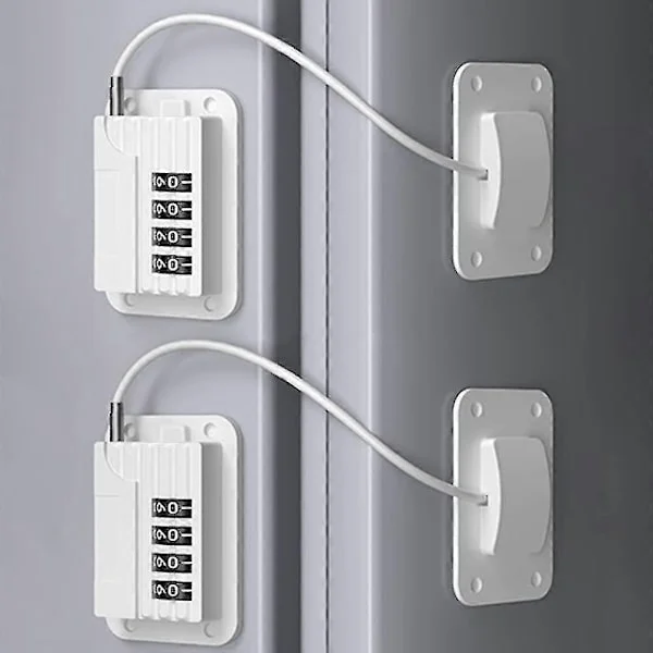 Pakke med selvklebende kjøleskapslås for voksne, hvit, kombinasjonslås, sikkerhetslås for kjøleskap, for barn, elektrisk minikjøleskap, dør - perfekt-