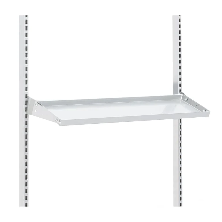 Vinklet stålhylle til arbeidsbord, 875x210 mm