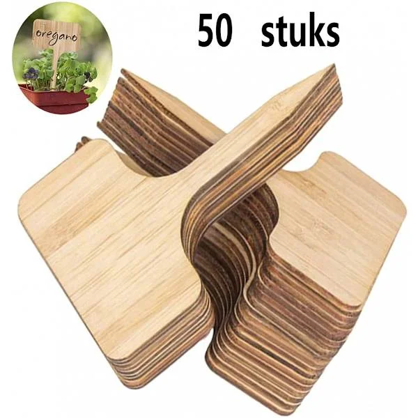 Planteskilte - 50 stk. - Bambus Planteskilte - Plantemærker - Haveplanteskilte
