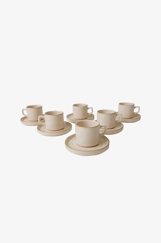 Hermia - Set med tekoppar (12 delar) Petra - Beige - Serviser - Från Homeroom