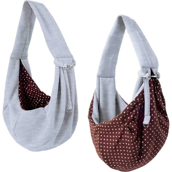 Bärsjal för hund och katt - Vändbar Papose-väska Hands Free för husdjur - Flexibel fickdesign och tote - Lämplig för valpar, små hundar och katter