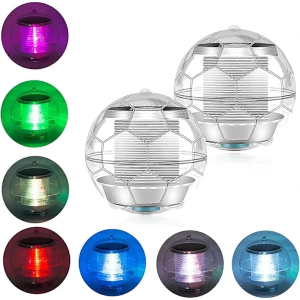 Solar Pool Lampa, Vattentät Nedsänkbar LED-lampa 7 Färger Ändrande Boll Solar Lampa för Damm Trädgård Pool Damm Utomhus Party Dekoration