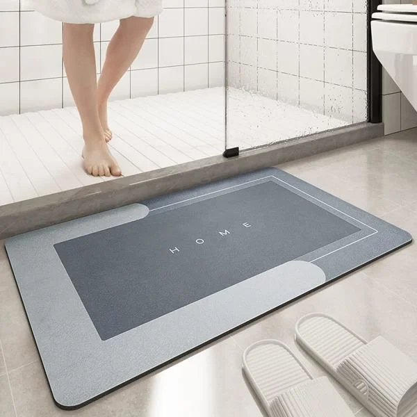 Highly Absorbent Floor Mat, Quick-Drying Bathroom Mat, Large Highly Absorbent Living Room Mat, Non-Slip Rubber (Rectangular Blue, 40x60cm)