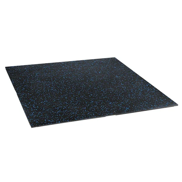 Gummiplattor för gym 1x1 m, 15 mm, svartblå