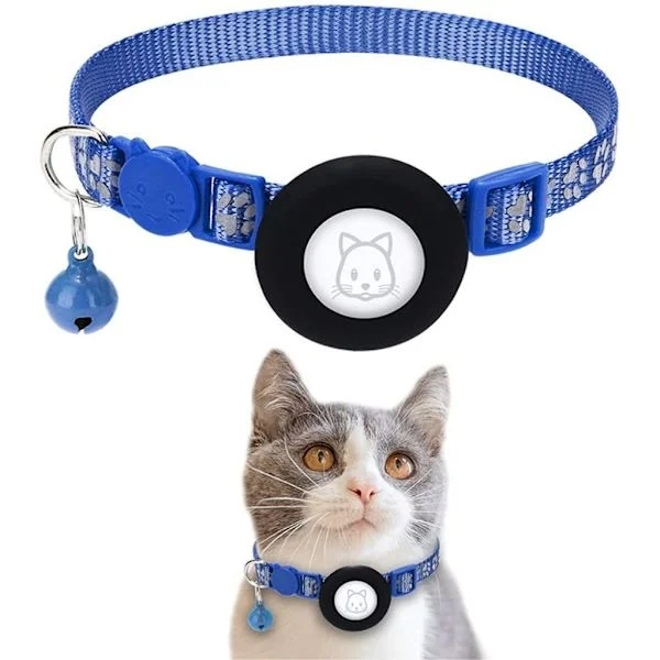 AirTag cat collar with bell - Blue